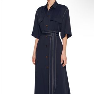 KHAITE Leilani tied shirt dress - size 2